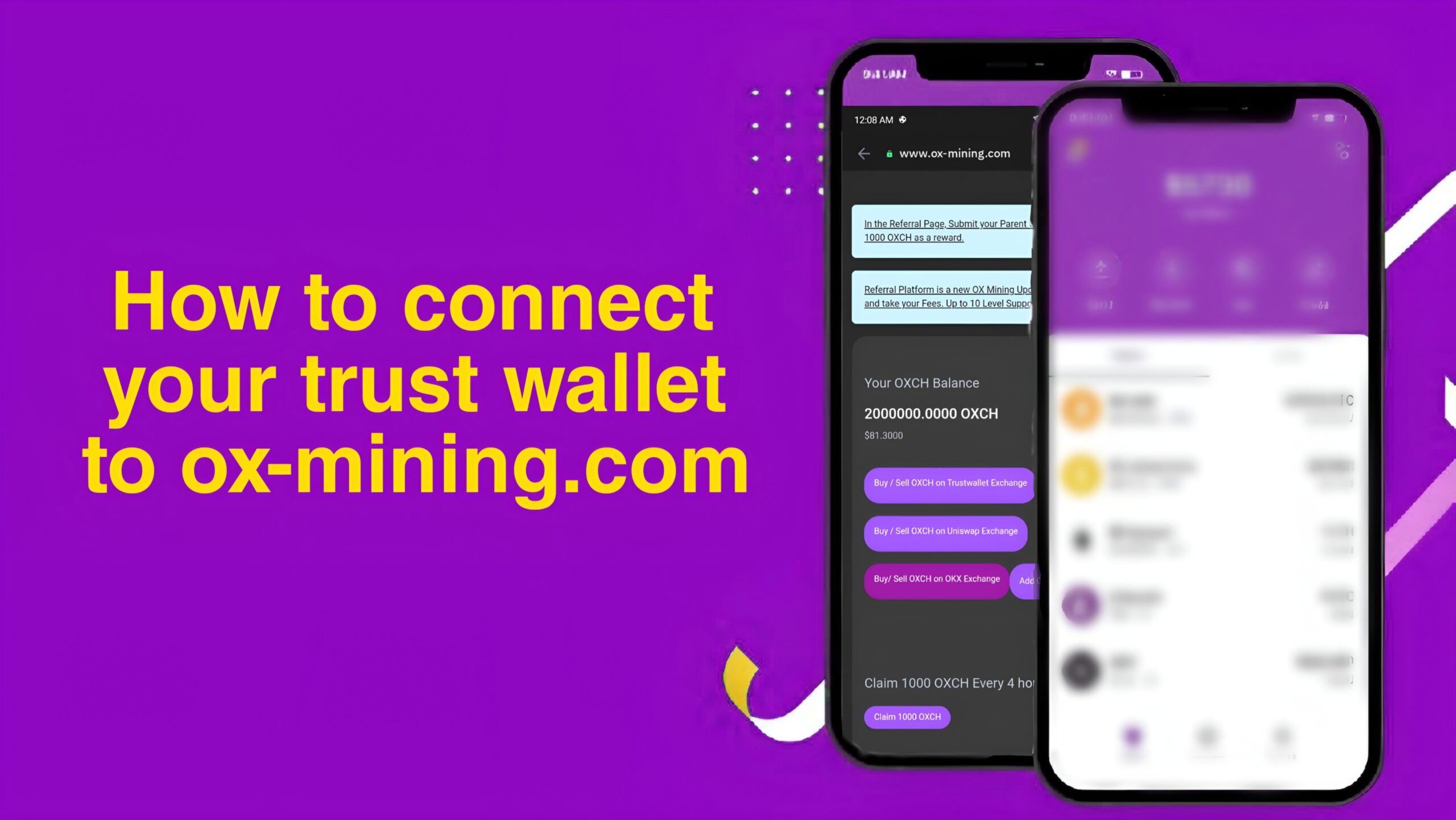 How to connect trust wallet to ox-mining.com?